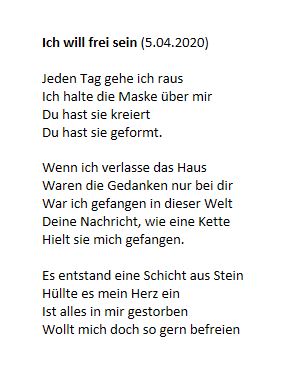 C P Fazius On Twitter Das Ist Teil 1 Aus Einem 3 Teiligen Gedicht Es Soll Uber Das Schei Gefuhl Uber Die Akzeptanz Bis Hin Zu Endlich Frei Sein Gehen Https T Co C7wzufevse