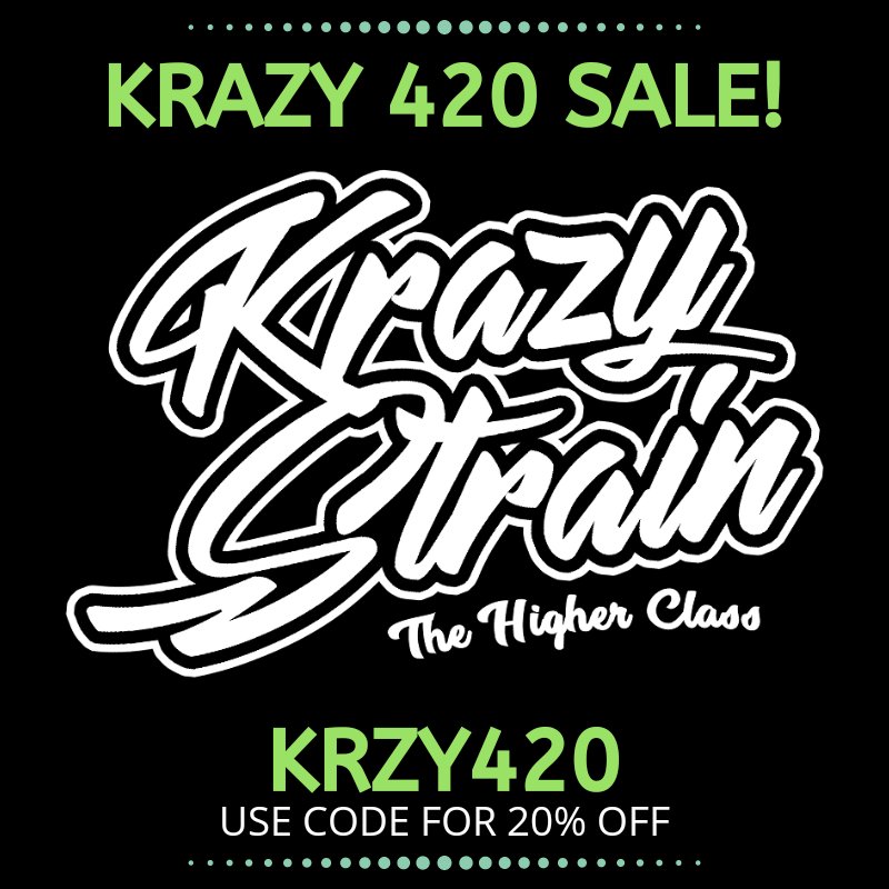 KrazyStrain's tweet photo. HAPPY 420!!π₯ππ€€π
USE CODE "KRZY420" FOR 20% OFF YOUR ENTIRE ORDER.
https://t.co/ov4idZHKC9 π―
#krazystrain #thehigherclass https://t.co/cezkllN64A