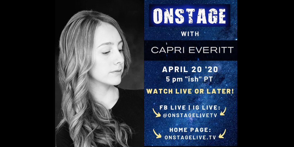 onstagelivetv's tweet photo. 1 / 2 TODAY at 5 p PT (April 20th) we're super excited to feature @GWR-holding #singer #songwriter & global #youthambassador @capri_everitt on with @FionaForbes! #caprieveritt #AroundTheWorldIn80Anthems @ChambersPlan_BC @musicheals_ca @HubcastMedia https://t.co/lxLcuRjKNj