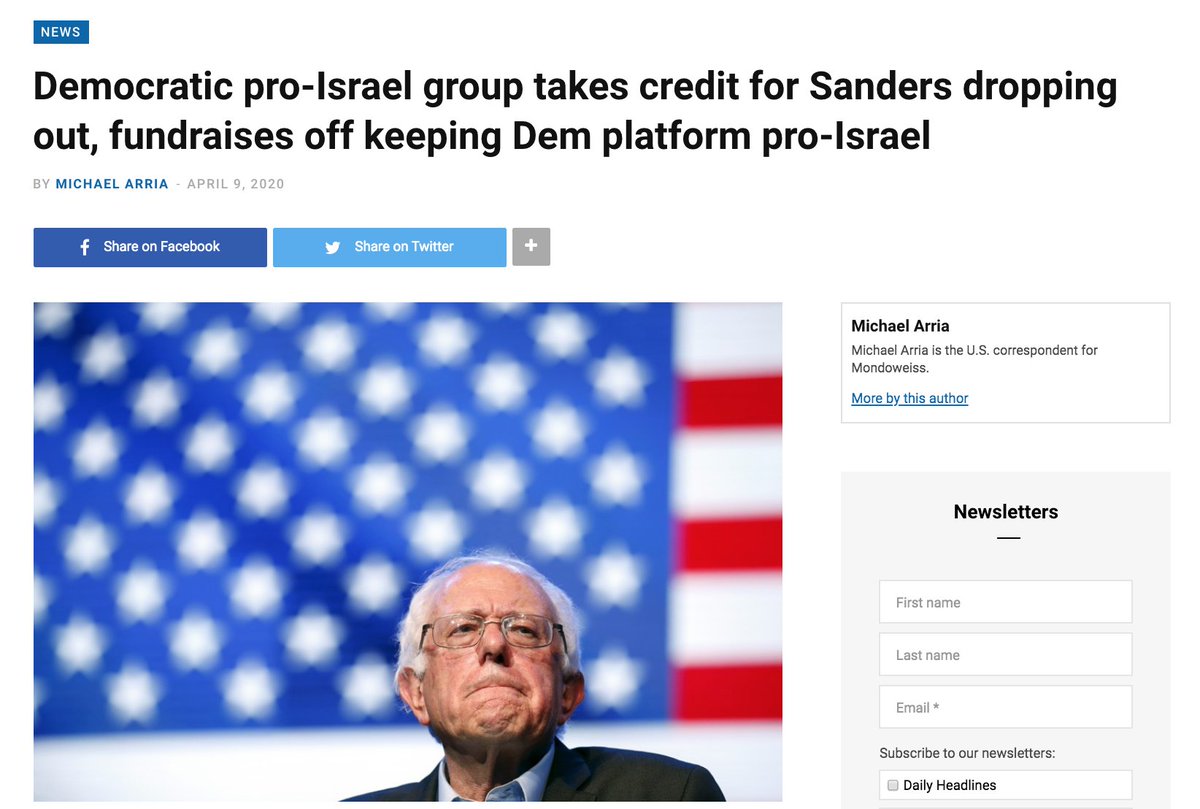 Democratic Majority For Israel's Super PAC,  @DMFIPAC, celebrated their role in stopping Bernie Sanders from becoming Democratic presidential nominee.Records from January to March 2020 further reveal who is/was behind this AIPAC-front group.Thread.