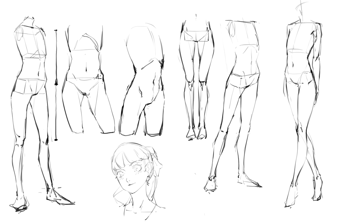 quick warmup sketch studies 