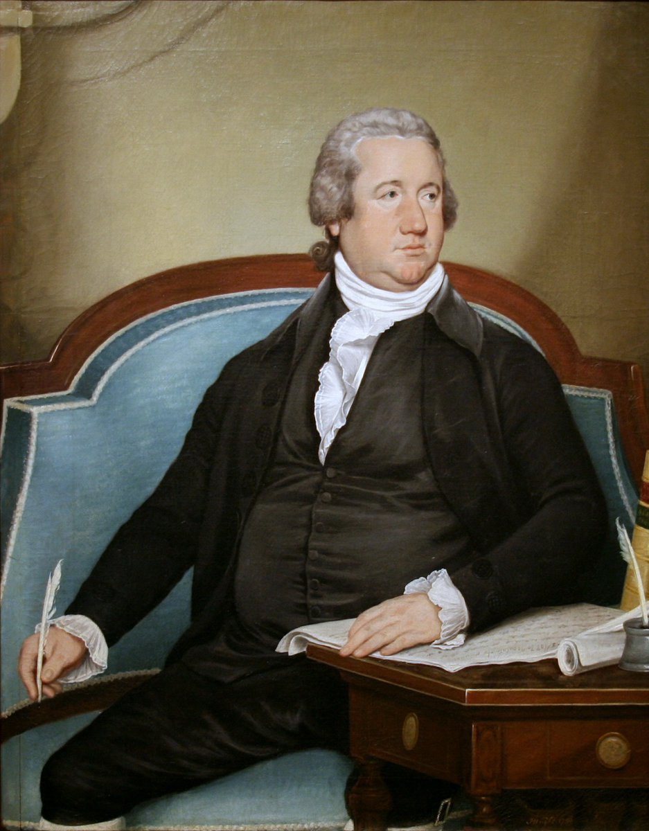So I was doing a little research and got side tracked, as one does, by Speakers portraits and their different personal touches.For example, here's Fredrick Muhlenberg of the First Congress, complete with papers and a quill. But they get better.
