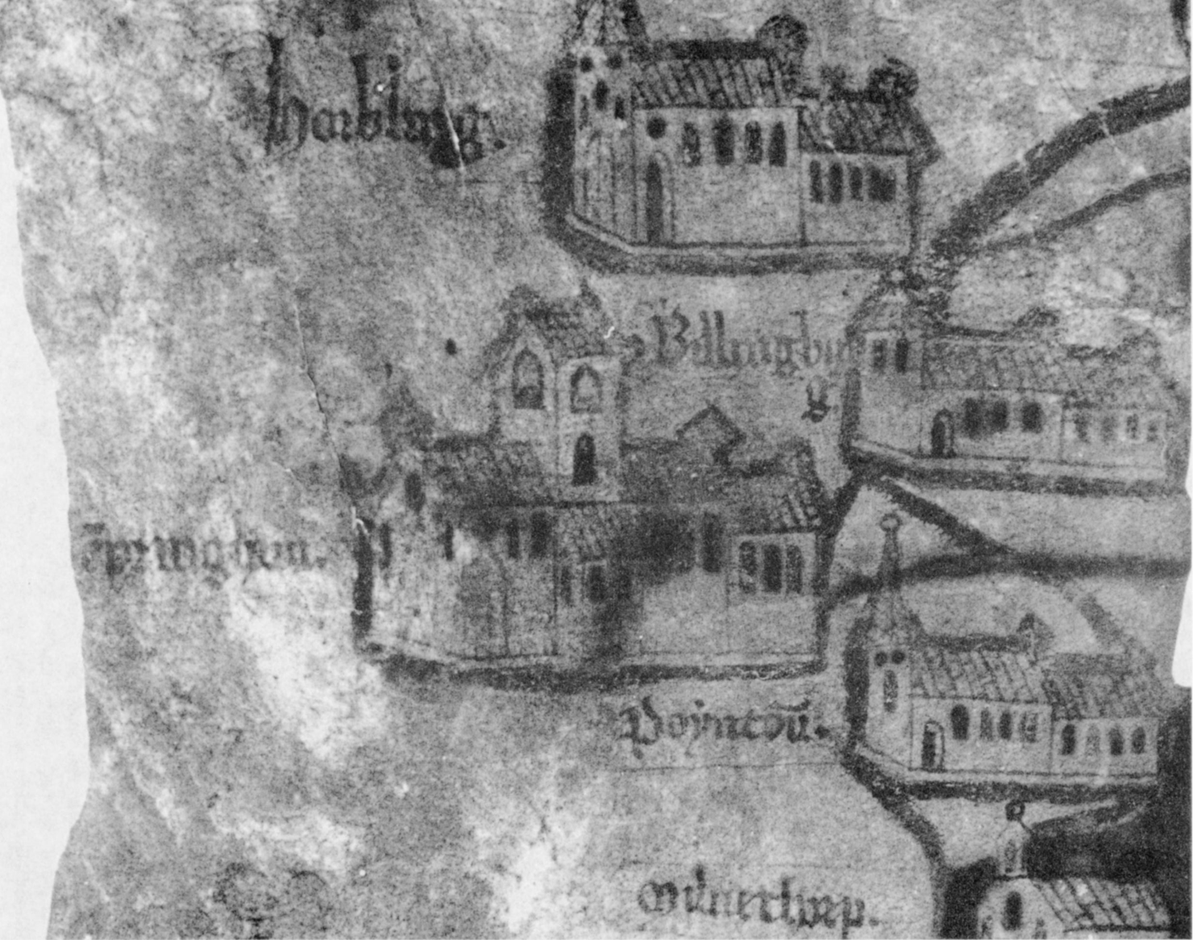 the map was almost certainly made in the 15thc by Spalding Priory to show its possessions in dispute with nearby big hitter Crowland. Up to Donington and Horbling, but also Sempringham Priory and Crowland, churches are shown in detail reflecting their actual appearance