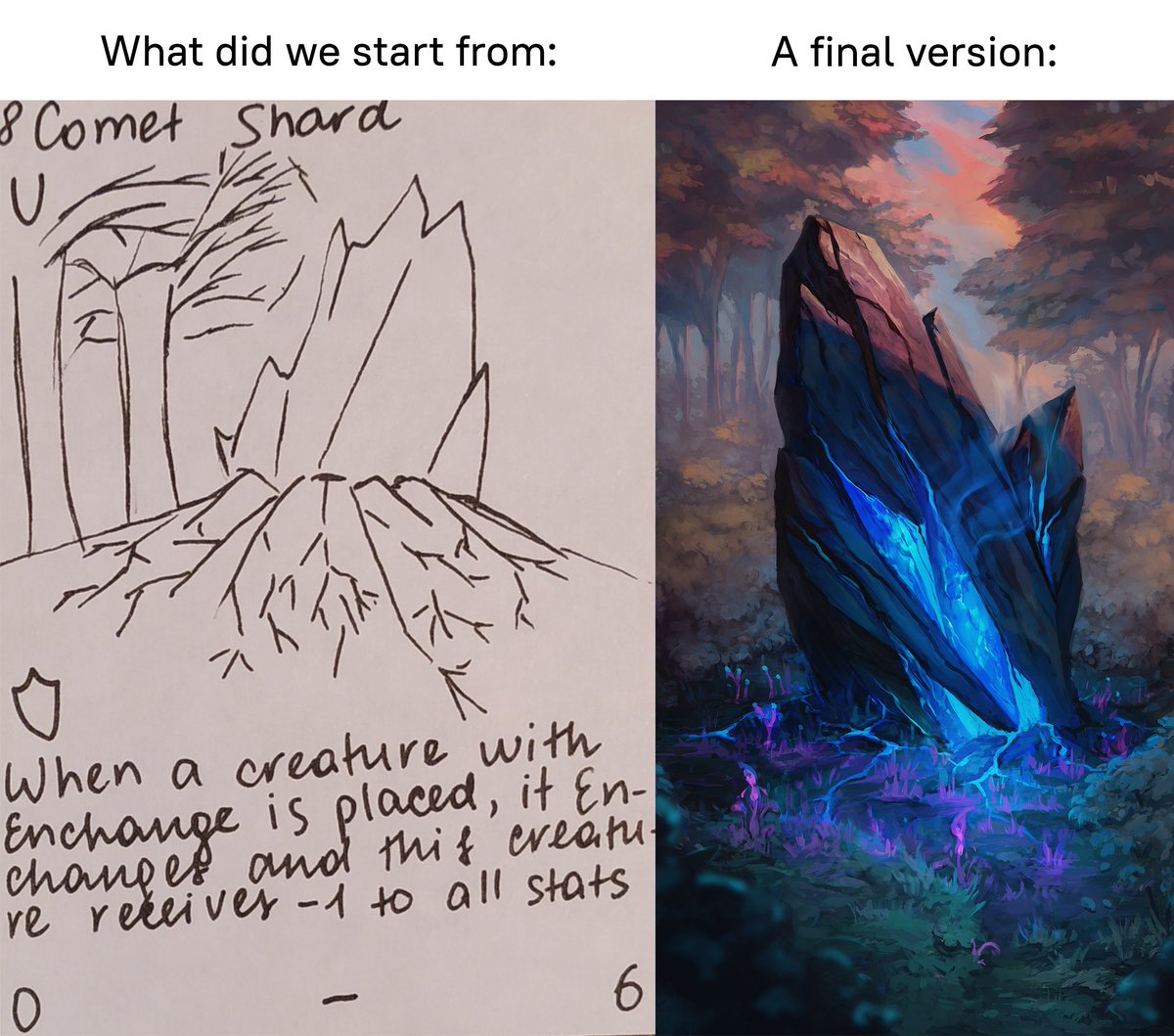 One more #whatdidwestartfrom! It's one of arts where the composition doesn't differ from beginning to end.
#IndieGameDev #HPLovecraft #indiegame #cardgame #ccg