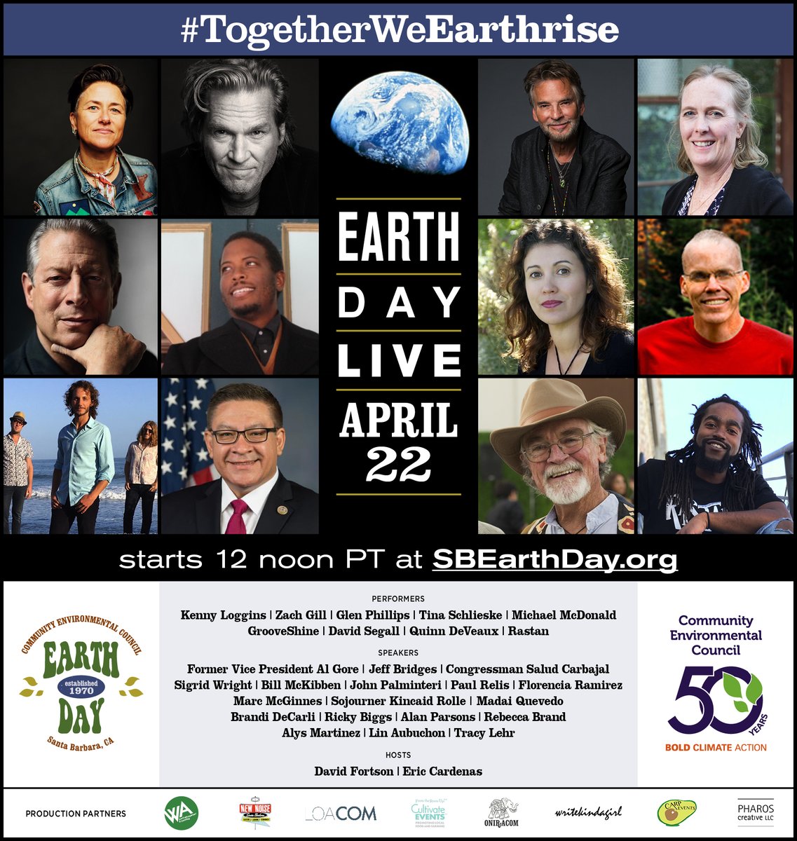 SBEarthDay's tweet photo. Are you joining us on April 22? Tune in starting at noon at https://t.co/CLM3z8pxXV. #TogetherWeEarthrise https://t.co/jSjVQvf7WO