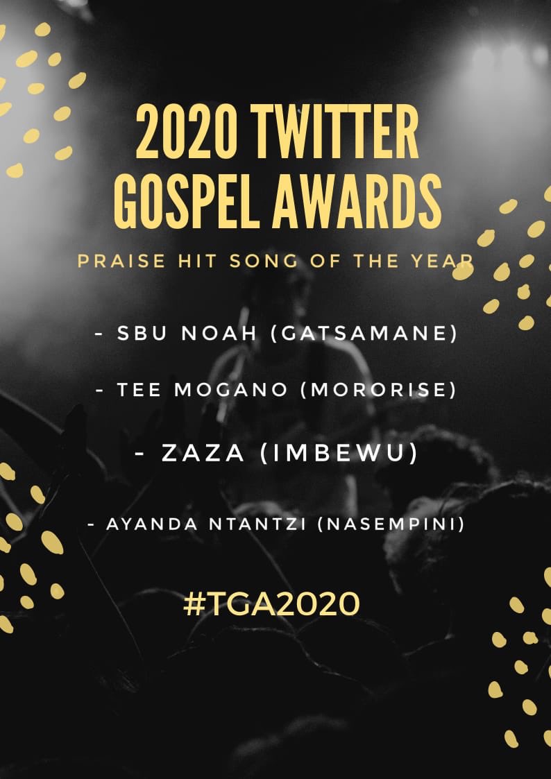The nominees for Praise Hit Song of the year #TGA2020  #TGA2020