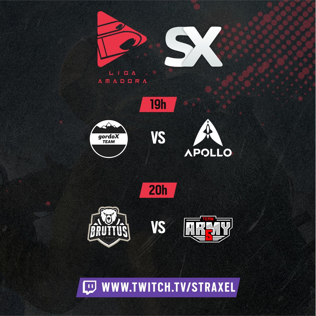 pedrosepz's tweet photo. [LIGA AMADORA - @straxelgg]

HOJE COMEÇA A LIGA AMADORA DA STRAXEL! 

🕢: 19 horas
#gXTeam 🆚 @GGApolloTeam 

🕣: 20 horas
@Bruttus_BTT 🆚 @ARMY5_Team 

📺https://t.co/eRgswVpKJ5 https://t.co/GuDh2w6z8m