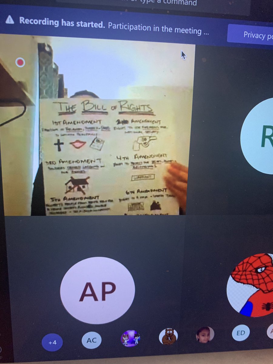 edison_school's tweet photo. Computer visuals are great, but nothing beats a teachers hand writing and hand drawn visuals. Students in @mguerrero927 6th grade class learned their Bill of Rights and her model poster was 🔥. #EdisonHome @LopezprinciPAL https://t.co/YZJ3XQ52Cy