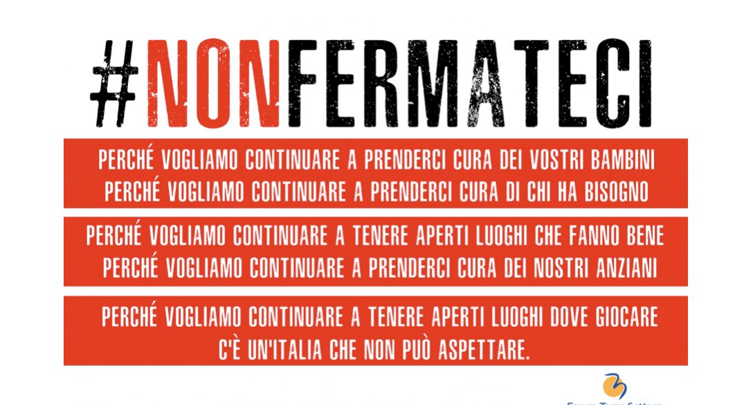 IdeAzioneCIAO's tweet photo. #nonfermateci @forumterzosett #Italia ha bisogno di noi. https://t.co/yxyV7UHncT