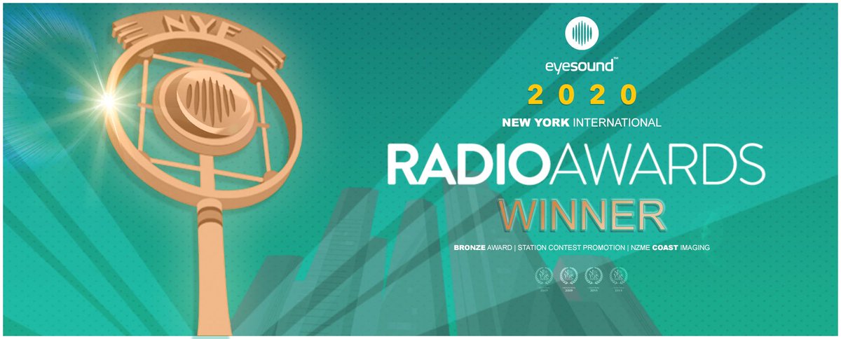 eyesoundonline's tweet photo. Very excited that we are @NYFRadioAwards Bronze award winners for our audio on @Coast_fm for @NZMETweets #radioawards #soundyoucansee Listen here: https://t.co/8UQMtgSQ2A https://t.co/3aaNUoVMzB