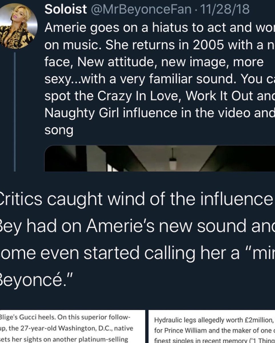 -because she’s the only one who switched it up and built her own lane. Today, this BEYONCÉ standard is everywhere,from all the new female performers(Camila, Normani,Lizzo) to even female RAPPERS(Megan,Cardi,even Nicki) who showcased aspects of this influence.Beyoncé THE standard.