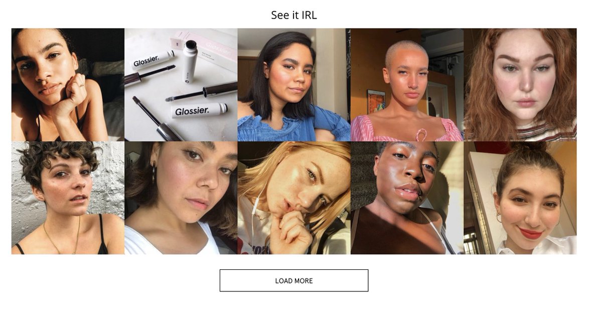 A digital experience that delivers on the brand’s philosophy. Finally as you get to the end of the PDP, Glossier connects-the-dots between its philosophy “Beauty inspired by real life” & Instagram by showing potential customers how their products look IRL.