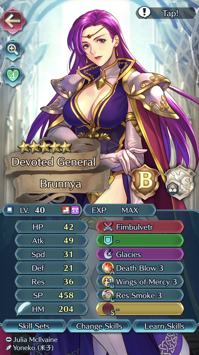 Binding BladeWell this is awkward....the only unit i regularly use from this game is Brunnya. Sorry FE6 fans! I team her up in AR defense with Thrasir to help negate the debuffs from said mythic Hero.  #FEH  #FireEmblem30th