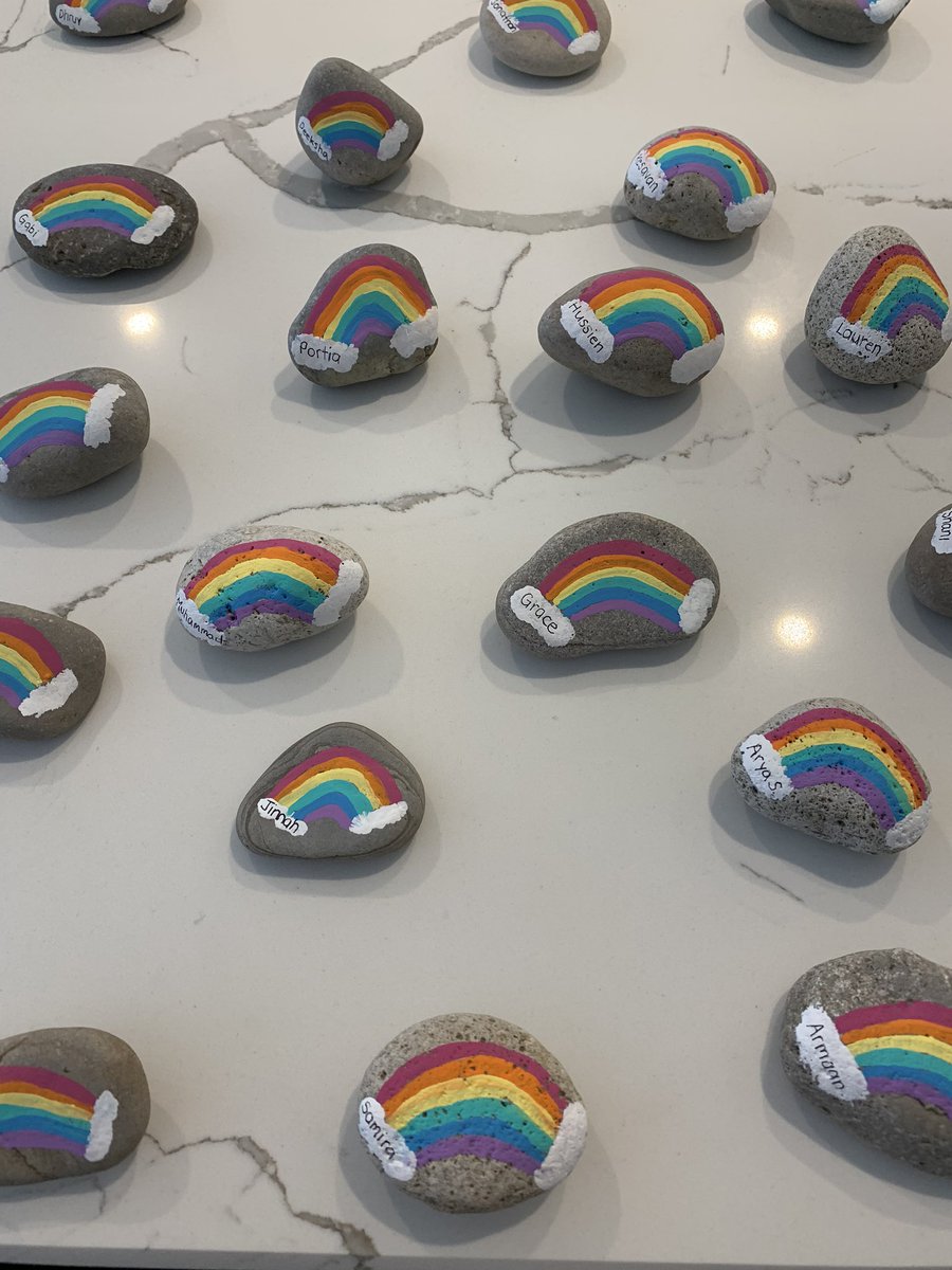 mrswilsonsones's tweet photo. Just finished delivering 21 rainbow rocks to 21 special little humans 💕🌈🌸📦 🦈 I miss you all so much! It was so nice to see some of your faces from a distance today 🤗 Enjoy the sunshine 🙂☀️ https://t.co/6YTEIOCjLW