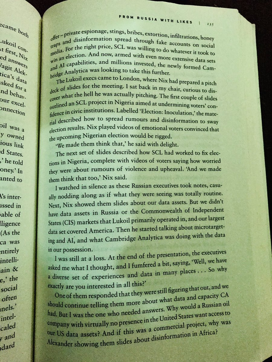 Afruturist's tweet photo. ... Cambridge Analytica has been hired by a group of Nigerian billionaires who were worried that if Buhari won the election, he would revoke their oil and mineral exploration rights, decimating a major source of their income... #MindFcuk #CambridgeAnalytica https://t.co/jIaoSw2gkg