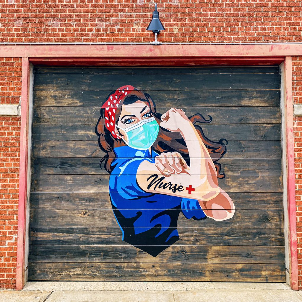 visit_dallas's tweet photo. This Monday Mural is one of our new favorites! We can’t say it enough: THANK YOU to our nurses, other healthcare heroes and frontline workers.

📍Located at: @redfieldstavern
🎨 Mural by: @miglbarajas

#visitdallassoon #flattenthecurve #medicaldistrict #muralmonday https://t.co/oYeFwfexHr