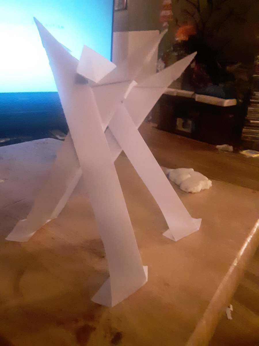 CourtneyWidhalm's tweet photo. Kaydan and Arya created paper sculptures #widhalmart @Fremont1_BCreek @LanderSchools https://t.co/bYozQFg15m