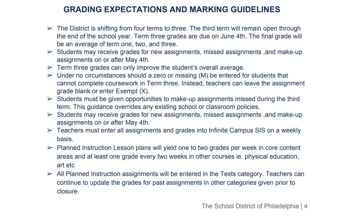 Another big one...Students can only IMPROVE their overall grades during this virtual experiment. They can't lose ground.Uncompleted assignments will not be given zeros, but instead be marked as exempt or "blank." #phled