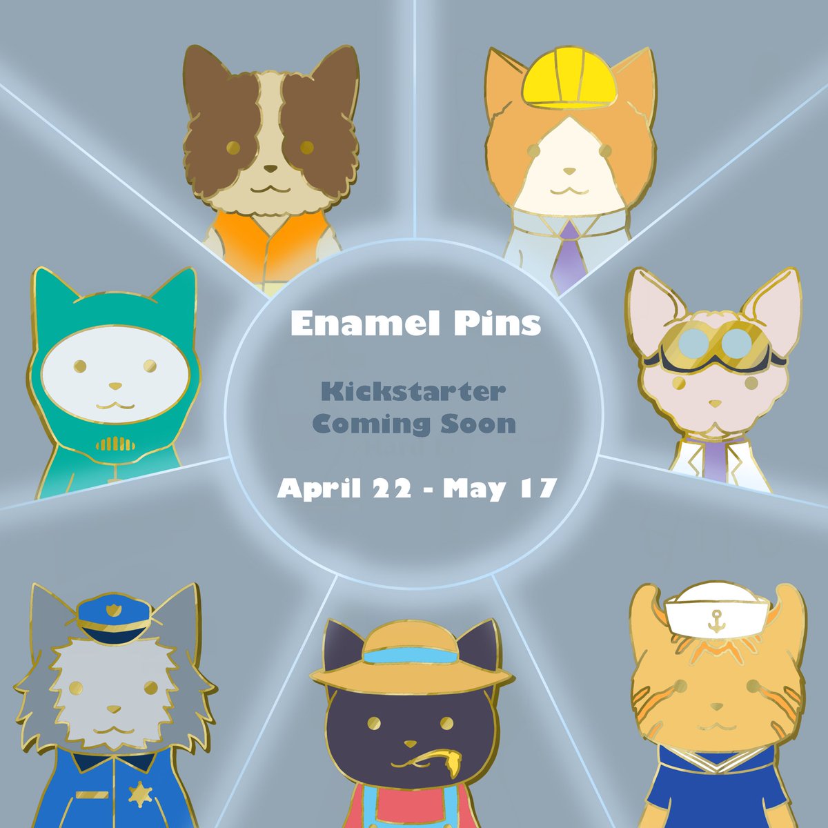 VerBeasts's tweet photo. KICKSTARTER COMING SOON!
Cute cat villager enamel pin series
April22 - May17
Please like and share this post. Any and all help will be very helpful ❤️🧡💛💚💙💜
#kickstarter #enamelpin #enamel #lapel #cats #art #ACNH  #socialdistancing #artist #enamelpindesign #CatsOfTwitter https://t.co/1LGJMEKwOl