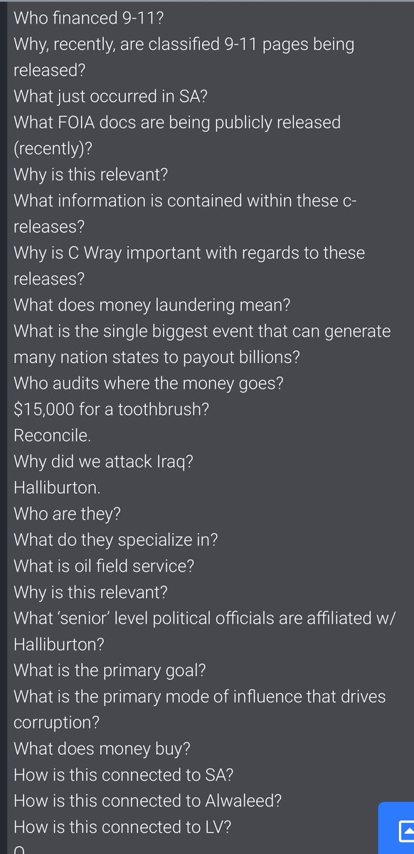 Why did we attack Iraq?Halliburton. Who are they?What do they specialize in? What is oil field service?Why is this relevant?What ‘senior’ level political officials are affiliated w/ Halliburton? What is the primary goal?What is the primary mode of influence that drives 