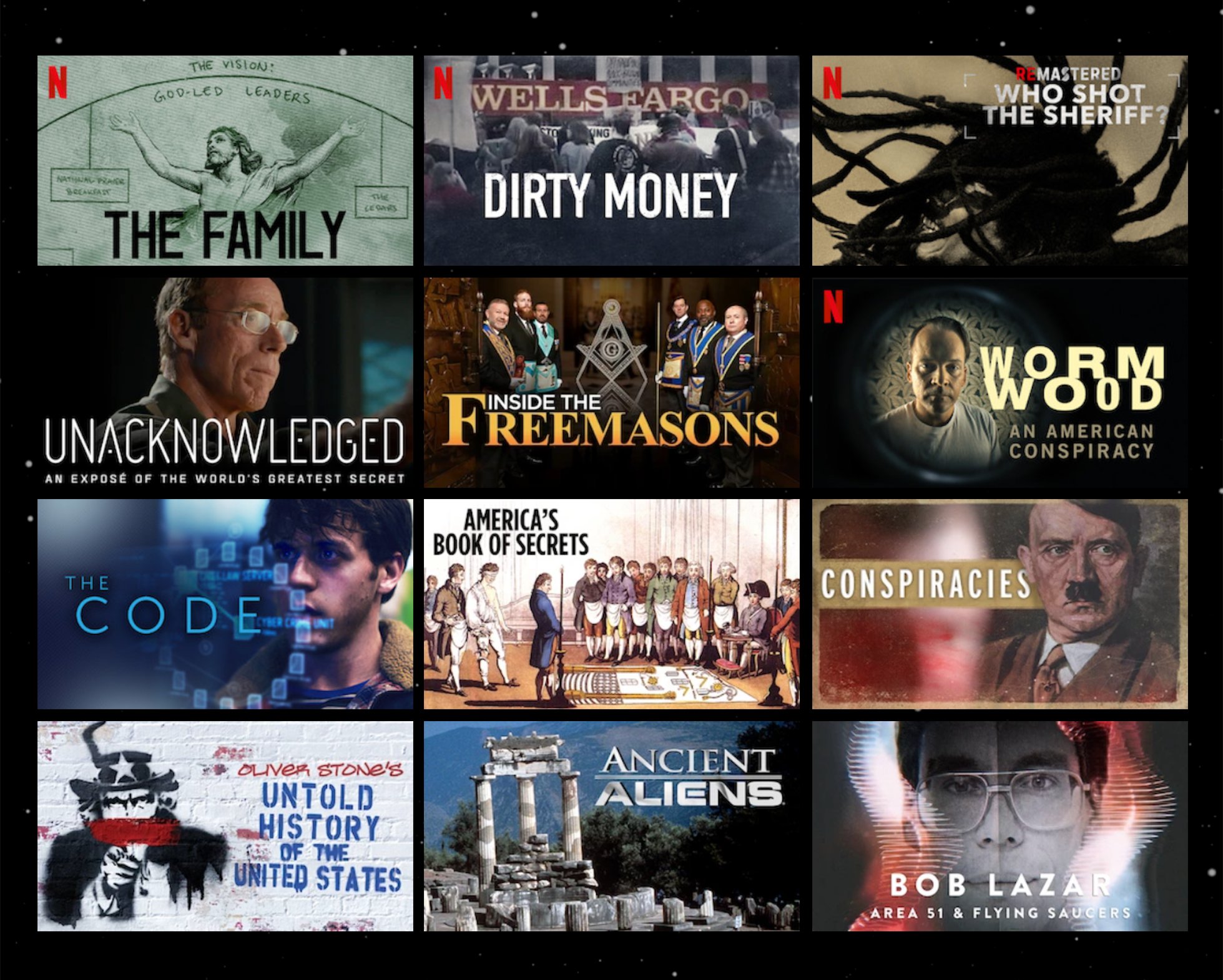 Conspiracy shows on netflix clearance