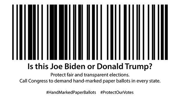 34/ Among other concerns, almost all universal use BMDs put voters’ selections into barcodes. The barcodes, which voters can’t read, are the only part of the paper printout counted as your vote.