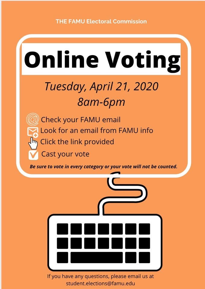 ElectionsFamu's tweet photo. Tomorrow is ELECTION DAY!
Your Ballot link will be sent to your email.
You may access this link between 8a-6pm. Be sure to vote in every category (including the referendum), or your ballot will not be counted. You should receive an email confirmation after casting your ballot. https://t.co/ui2vPiBaOP