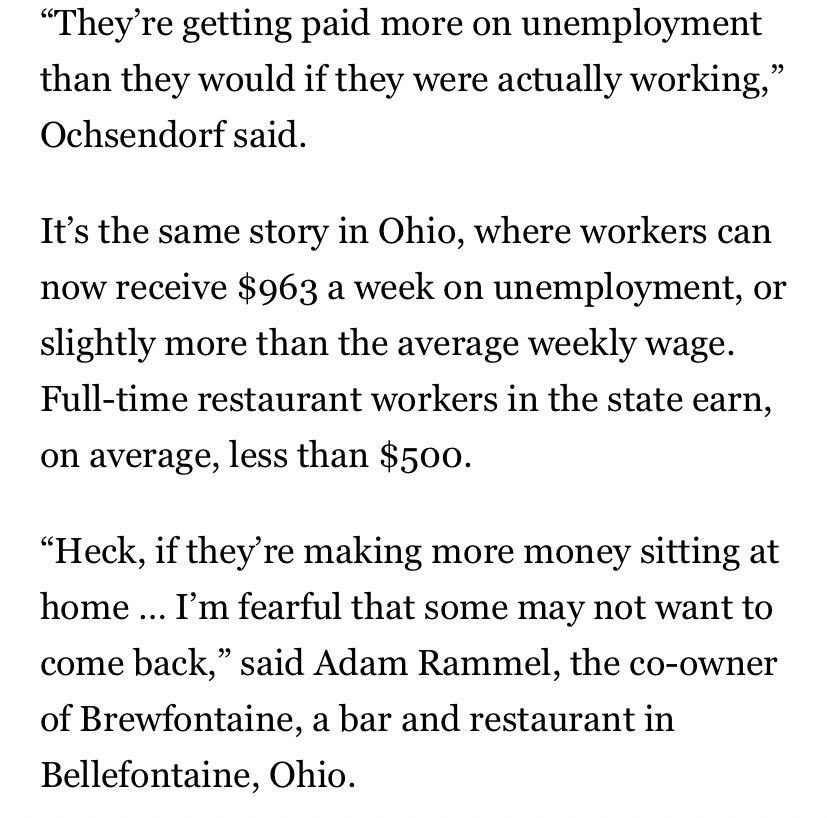 This is exactly what Republicans who objected to this provision said would happen and they were savaged for it.  https://www.google.com/amp/s/www.politico.com/amp/news/2020/04/20/restaurant-bailout-unemployment-coronavirus-197326