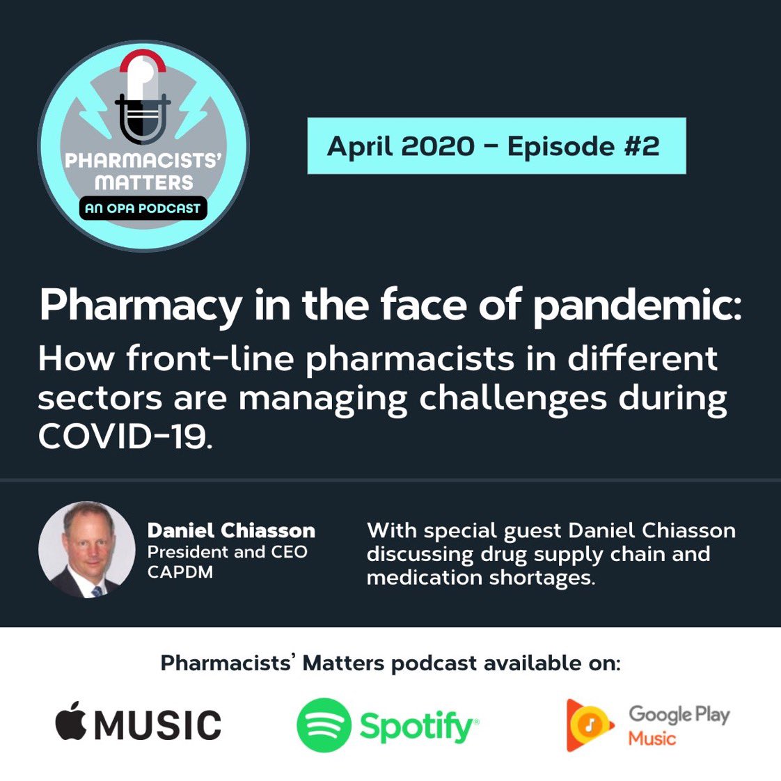 justjbates's tweet photo. Pharmacists’ Matters Podcast Episode 2. Drug shortages and the 30 Day supply limit. We share pharmacists stories about their challenges during COVID-19.

Apple: https://t.co/276GUvoppl
Google: https://t.co/xOnZiUSJtI
Spotify: https://t.co/B35eKI1VEf https://t.co/JQyNkoCUhH