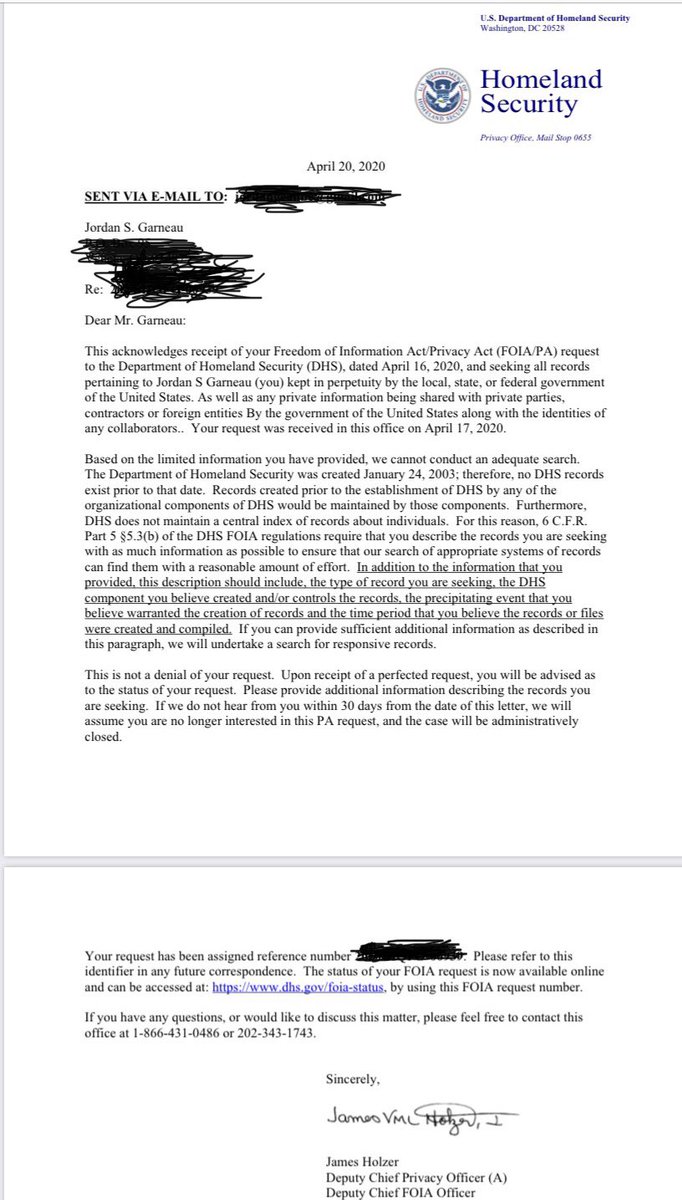 URN0tW0rthy's tweet photo. Here’s the response to my #FOIA request for “any &amp; all information” to #DHS #ORTFC what a nightmare. China &amp; Russia are laughing while the government &amp; citizens of the USA turn on one another....... sad https://t.co/Blst1uTm5V