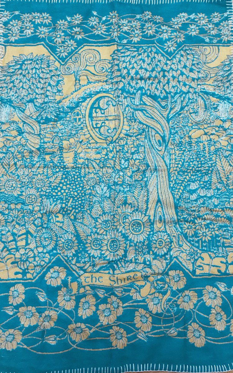 My #Tolkien-loving heart is aglow. A friend sent me this #LordOfTheRings themed baby blanket...The FANDOM  shall continue! #MiddleEarth