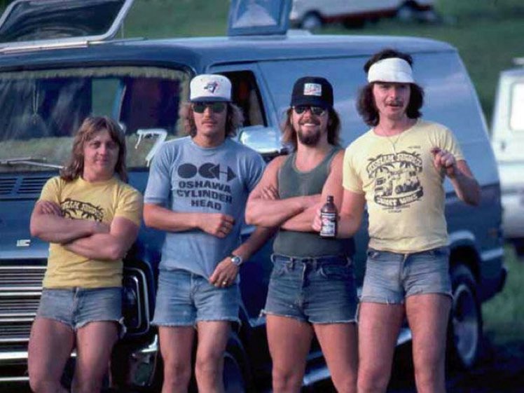 Super70sSports's tweet photo. If throwing on some some cutoff jorts and enjoying a few beers with your buddies around the van is wrong, I don't even want to be right ... https://t.co/nit4thyJcv