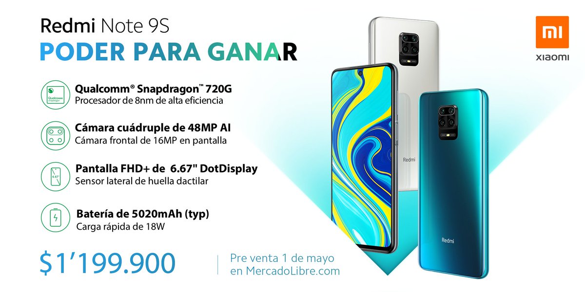 XiaomiColombia's tweet photo. ¡Superior, Seguro, Súper!
Nos estamos quedando sin S para describirlo.😐 #RedmiNote9S
Pre venta en https://t.co/brnGDiC2px desde el 1 de mayo de 2020👉 https://t.co/29MP6O5A21
#PoderParaGanar #LaLeyendaContinua https://t.co/NLsqpzEBwA