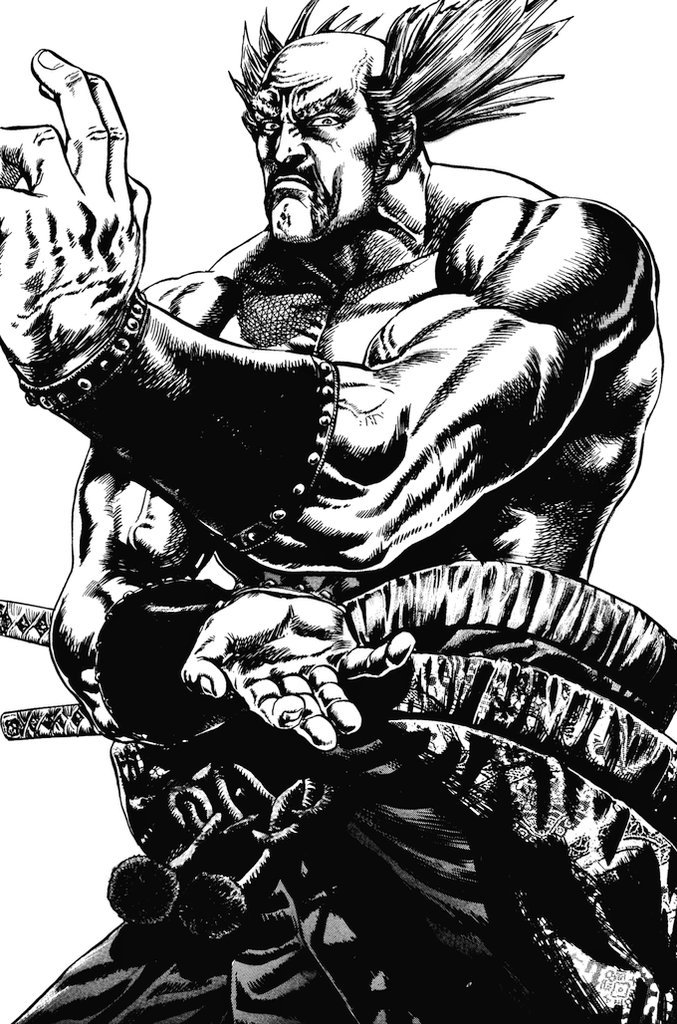 Heihachi Mishima (Tekken) dessiné par Tetsuo Hara (HokutoNoKen)