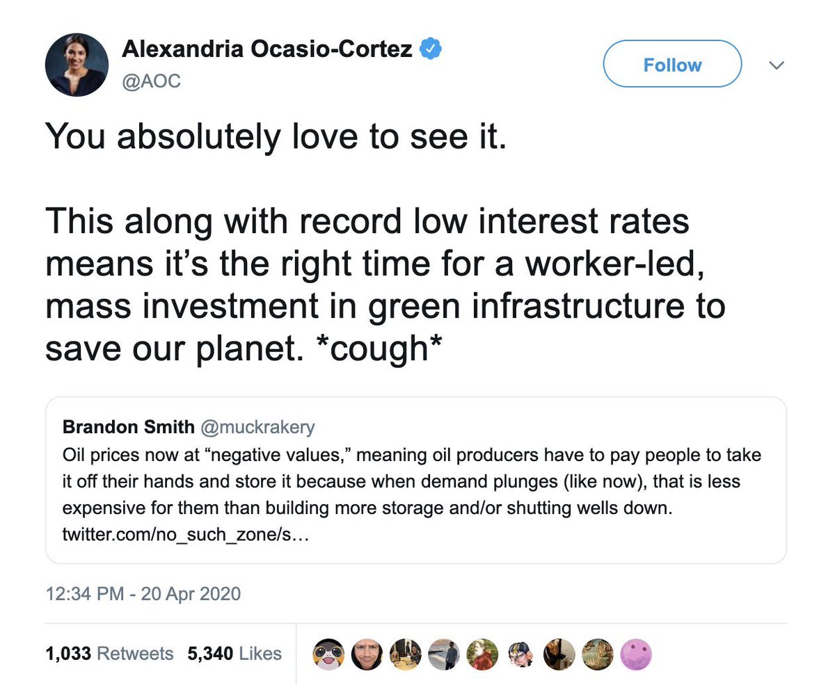 WOW! @AOC deleted this tweet because it is positively despicable. She is such a radical communist that she is CELEBRATING the loss of American jobs in a volatile market. Absolutely DESPICABLE. Let’s make this tweet viral so that we never forgets how much she HATES America.