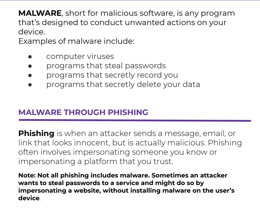 Some of these scams have the intent of stealing your password to log into a service you use, and some of them have the intent of installing malware. For more information, see our printable handout from SEC.  https://sec.eff.org/materials/malware-handout-english