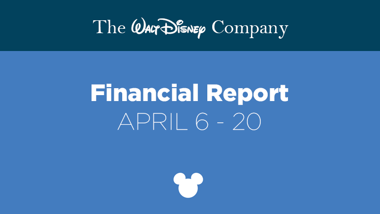 The Walt Disney Company has released it's financial report for the period of April 6 - April 20th.

Review it here: drive.google.com/file/d/1-FMU1L…