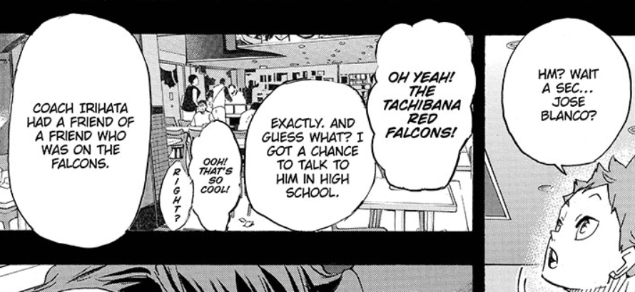 hoshiumisexy's tweet photo. Wait... Jose Blanco (Oikawa's mentor) played on the Tachibana Red Falcons. Oikawa's jersey has the letters RE on them and it's covered. Aran Ojiro plays on Tachibana Red Falcons... NOW I DON'T KNOW WHAT UNIFORMS THEY HAVE BUT... BUT COULD IT BE?!? FULL CIRCLE?!? BEST TEAM!? https://t.co/ouS2edi2bD