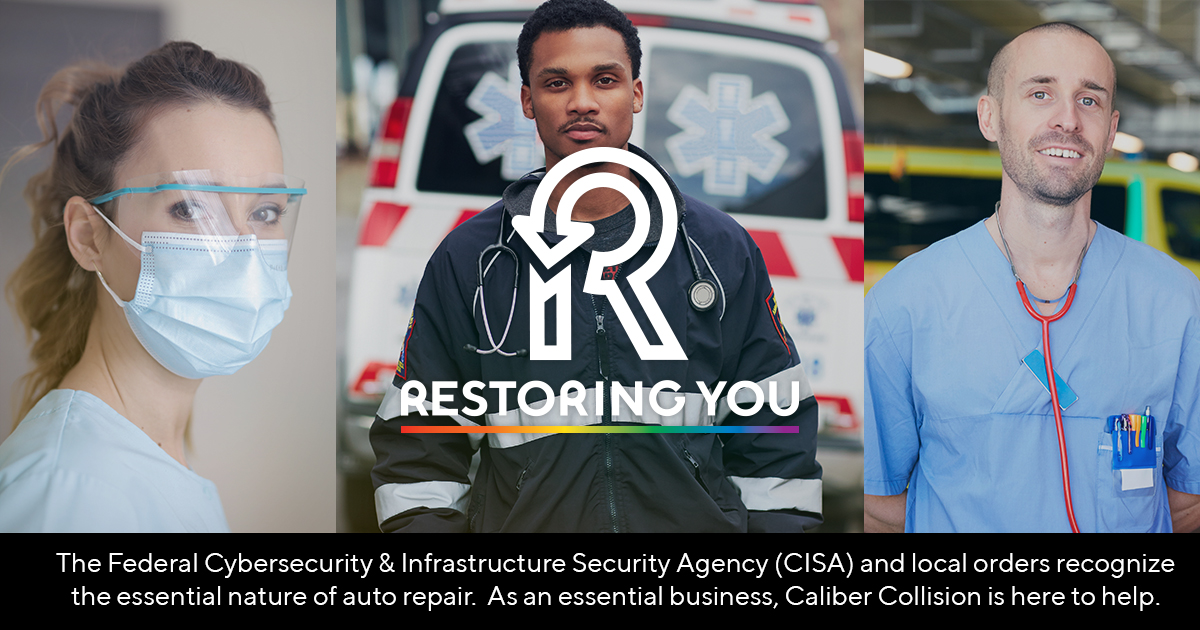 CaliberAutoBody's tweet photo. For medical workers and first responders, we’ll provide contactless vehicle pickup &amp; delivery AND if needed, pay up to $500 of your deductible. Program available now until local shelter-in-place orders end. Additional terms &amp; conditions apply. Learn more: https://t.co/tEcPT7lKmv https://t.co/cS9ZljKAbG