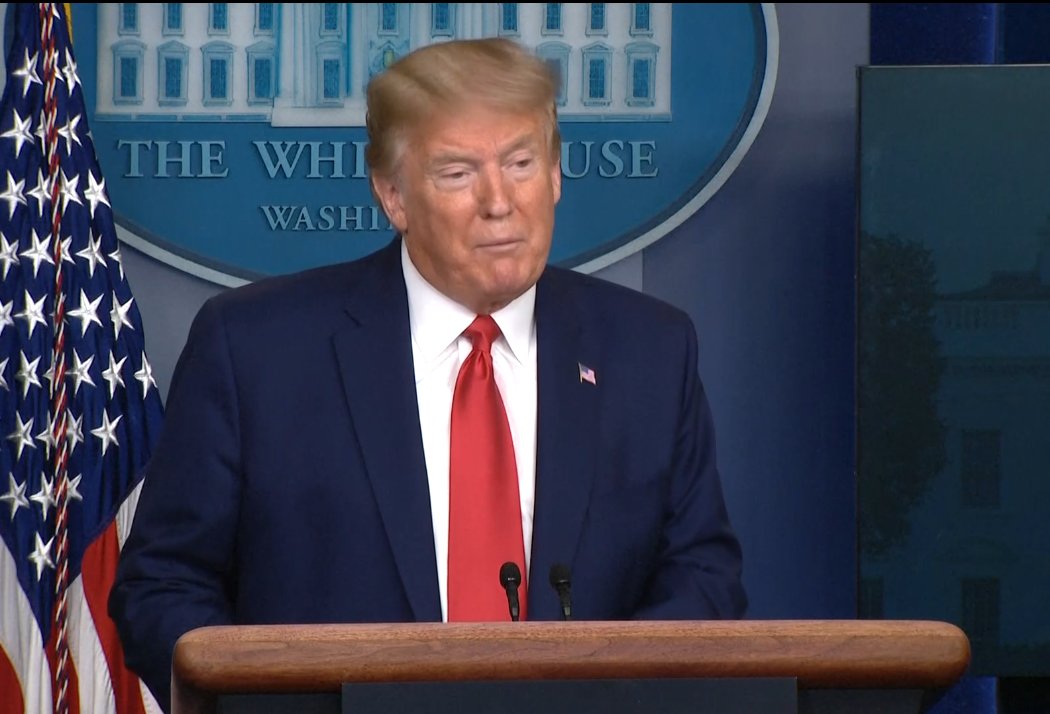 marionmckeone's tweet photo. #Trump repeatedly interrupts #GeneralToddSemonite's update on emergency #coronavirus facilities, presses him for progress on Army corps of engineer's building of border wall between US and Mexico. https://t.co/XScfpr7dyJ