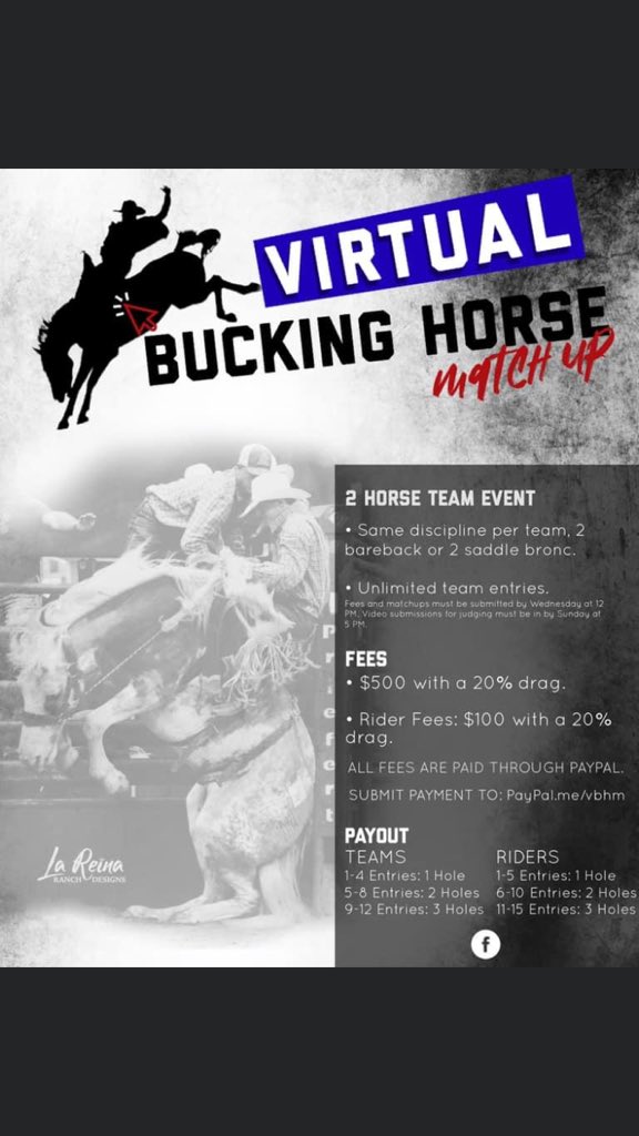 Every week. From your own back yard. FB group Virtual Bucking Horse March Ups.