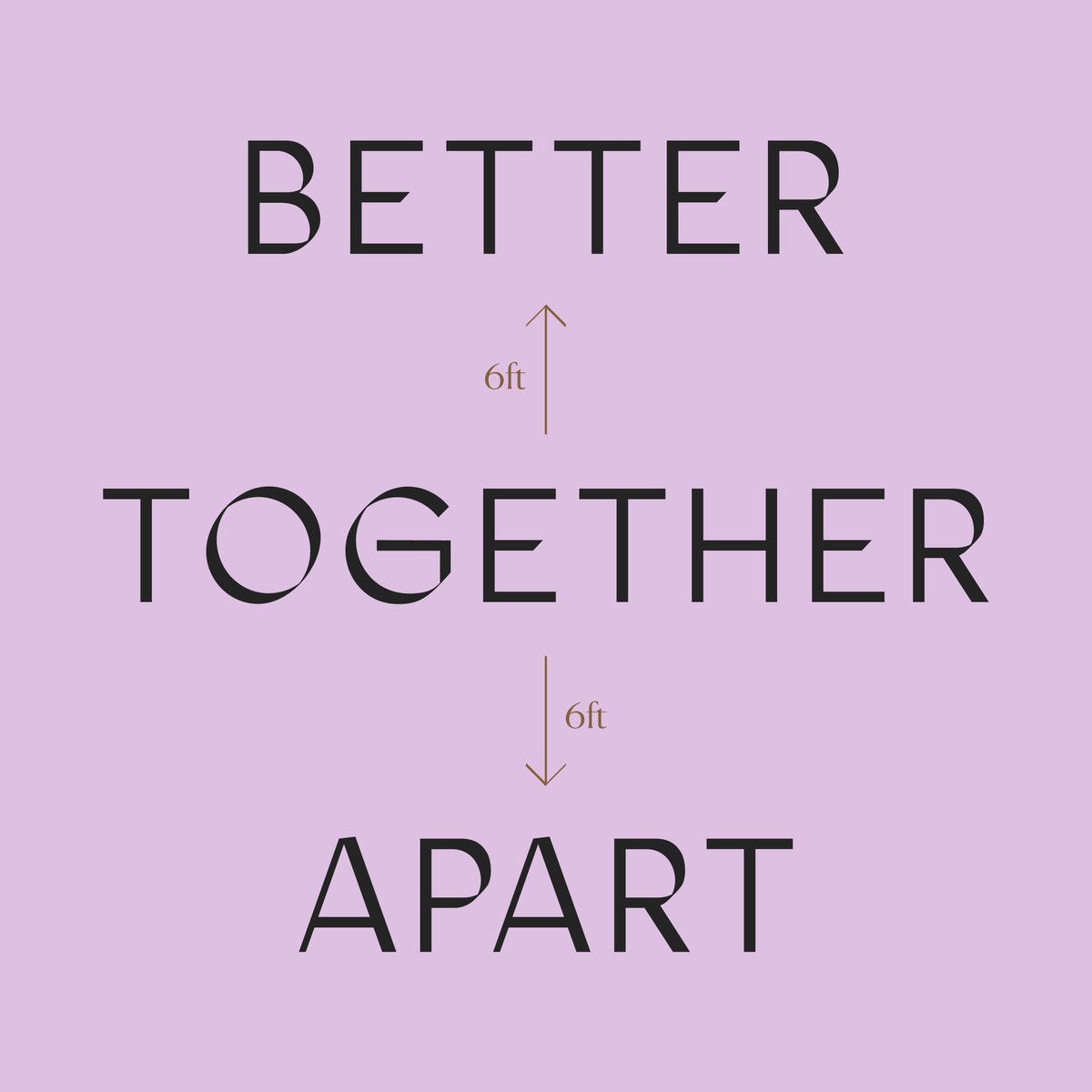 We are better together ⬅️ 6ft ➡️apart. I’m settling in to my new reality and learning to to be really good at staying connected while being apart. #alonetogether @strongertogether #coronavirus #COVIDー19