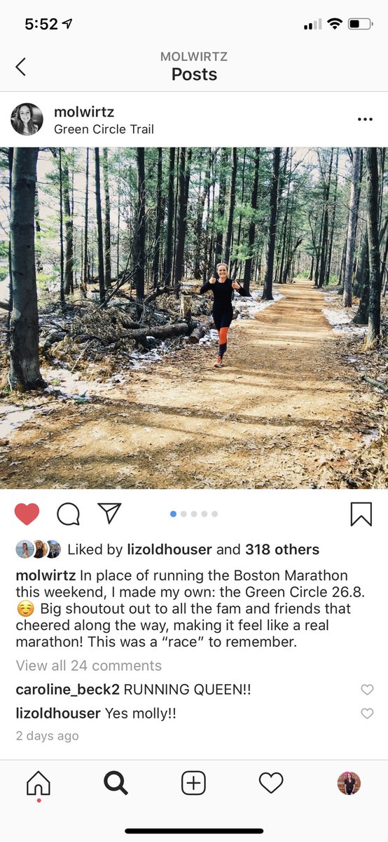 sammypesick's tweet photo. Hey @johnkrasinski! In honor of her supposed to be running the Boston Marathon today, my amazing roommate ran a make shift Boston Marathon this weekend while social distancing at home in Wisconsin! #SGN @somegoodnews https://t.co/3jw7IMymVu https://t.co/RcTQsFNaBB