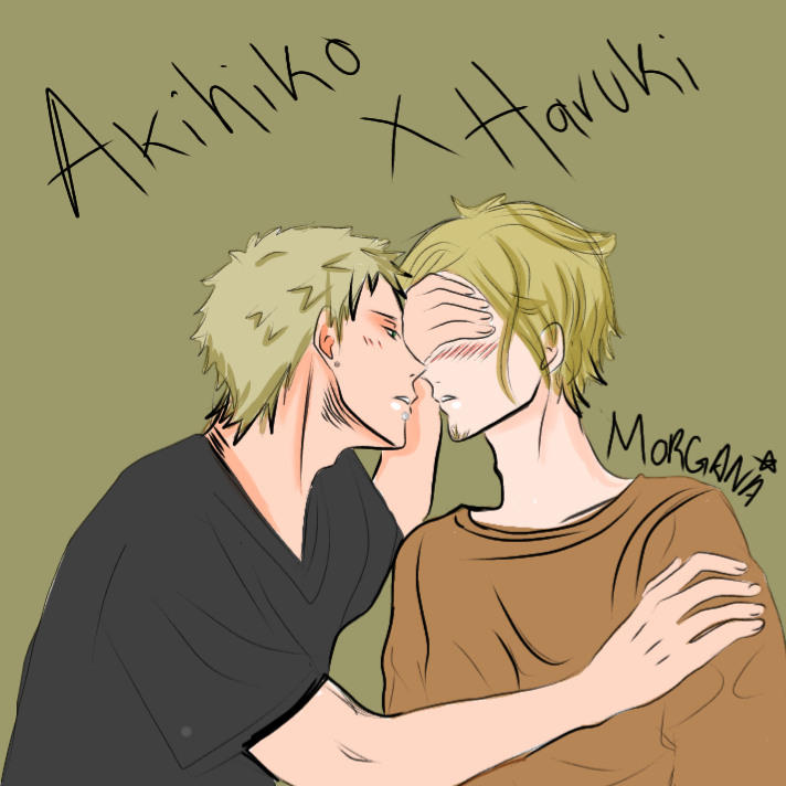 “AkiHaru fanart 🖤 #givenanime #akihiko #haruki #BL #Fanart” .