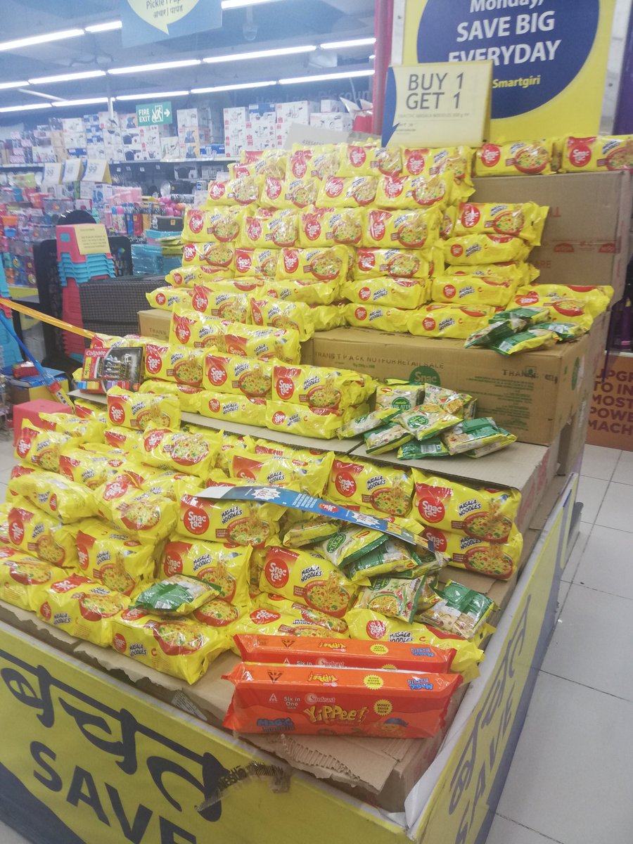 _WeakestLink's tweet photo. My favourite noodle.. #maggi.. seems to have gone out of market. Not available in the nearby grocery shop and not even in the reliance smart outlet. Though #topramen, #chingsschezwan,
#yippee and #snactac were in present in good quantities.
#lockdowneffect https://t.co/YXfZbNY1Yl