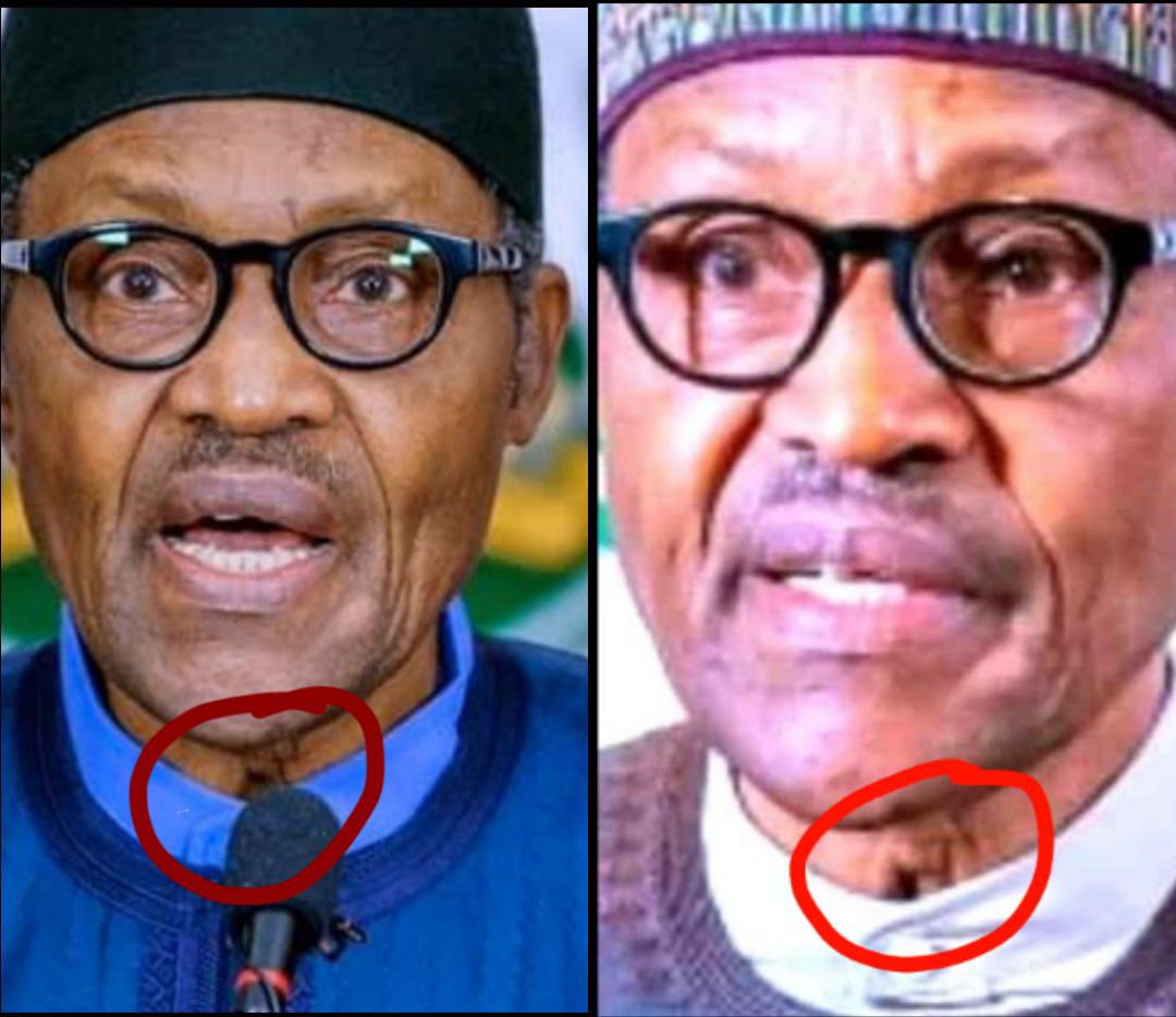 <a href="/StateDept/">Department of State</a> <a href="/USEmbassyAbuja/">Public Affairs</a> <a href="/UKinNigeria/">UK in Nigeria🇬🇧🇳🇬</a> <a href="/EUinNigeria/">EU in Nigeria 🇪🇺🇳🇬</a> <a href="/UKParliament/">UK Parliament</a> <a href="/WhiteHouse/">The White House</a>

Could you please confirm if the @Buhari you knew in 2015 had a hole in his neck and four eyelids?