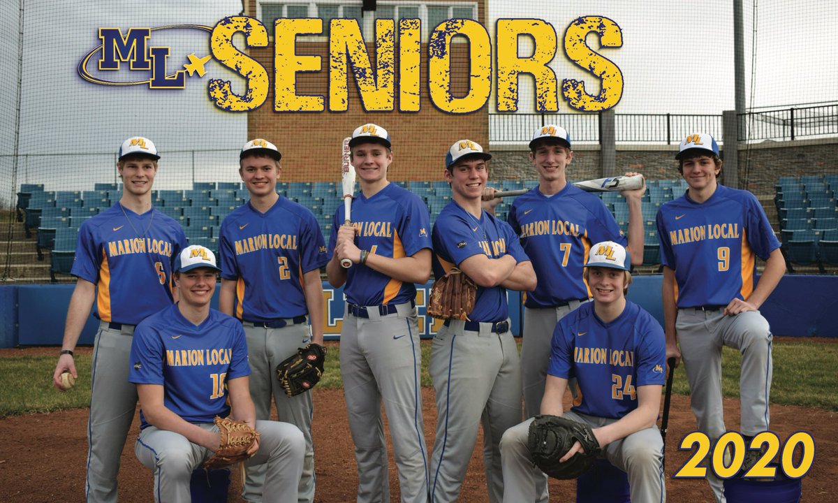 Special shoutout to this years 8 senior Marion Local baseball players. Tonight, April 20th, at 8:20 PM, the lights will be turned on at their playing fields, for 20 minutes, to honor the 2020 senior class. Please join us by turning on your porch lights at 8:20pm. #marionlocal2020