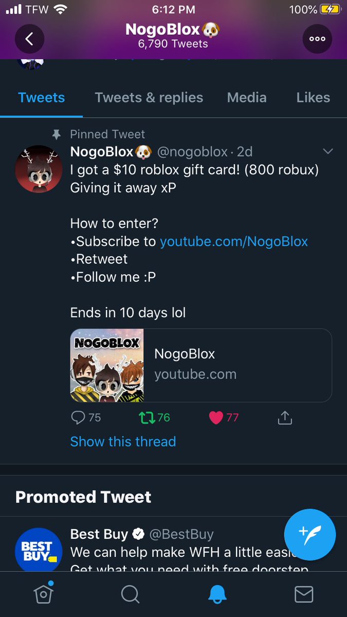 UnKnown16215148's tweet photo. @nogoblox I did all steps I hope I win. I never won a giveaway cause I’m a loser! By the way here is the proof https://t.co/VqnPaZZb83