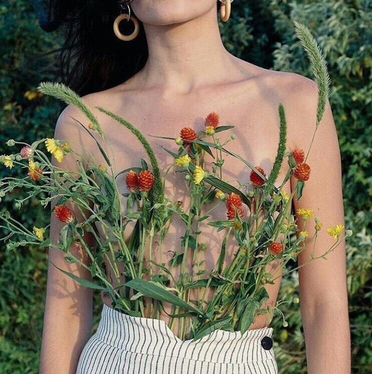 Fashion is art obviously. Using these flowers as a shirt to me is art. I enjoy this trend i hope to see more of this in editorial pictures!