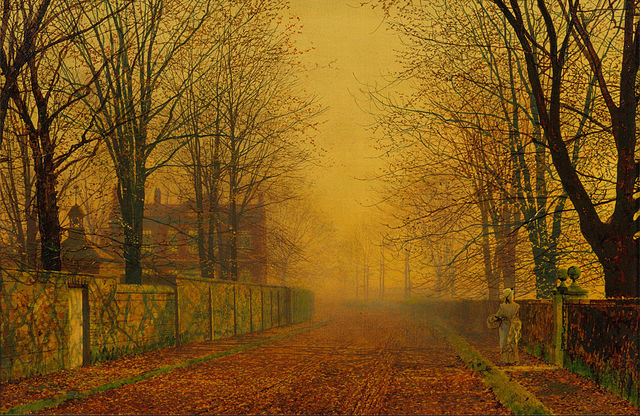 AnneMortier1's tweet image. Evening landscapes, John Atkinson Grimshaw